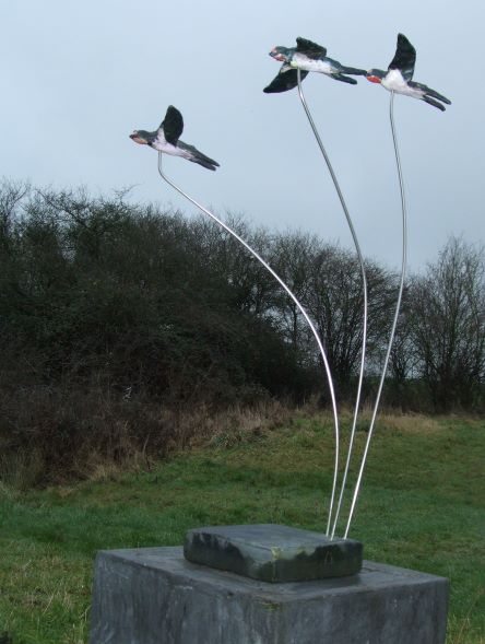 Michele Greene Flying South Porcelain steeland slate
